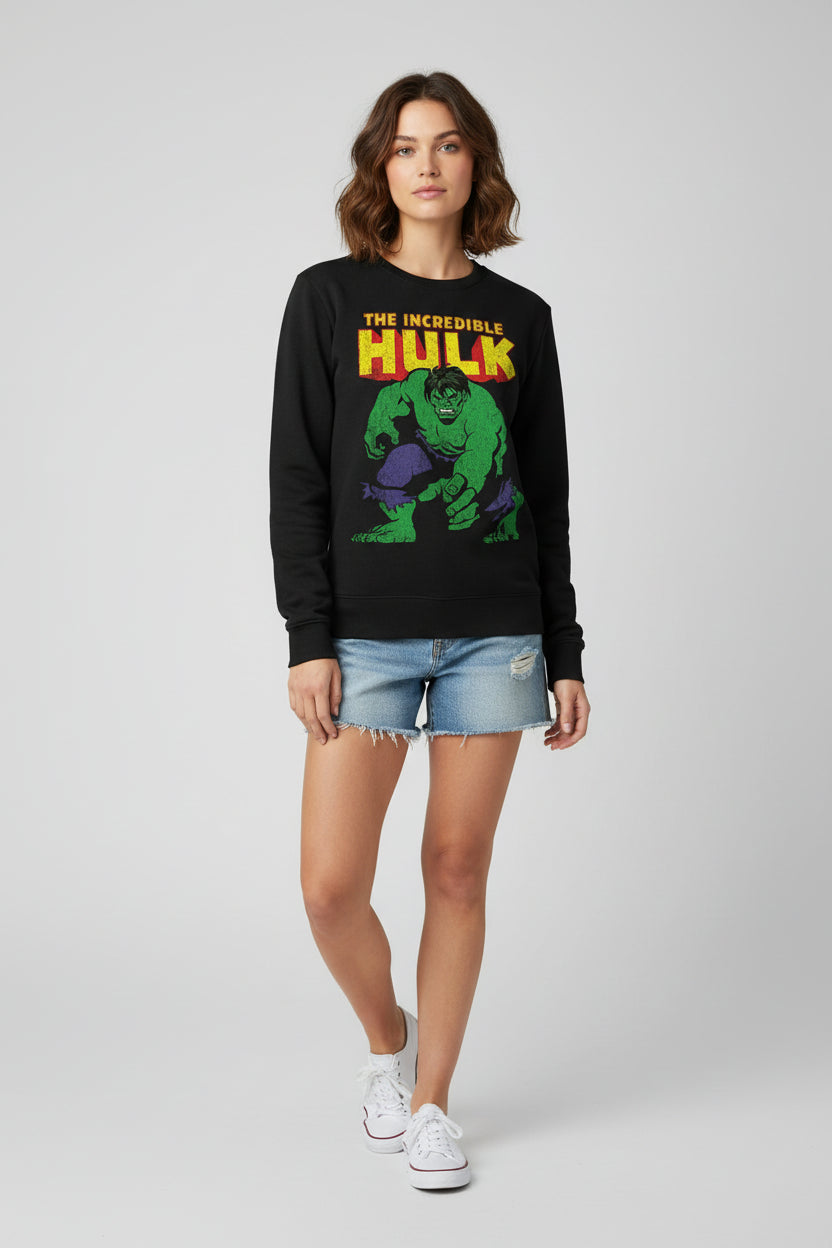 The Incredible Hulk Sweatshirt - Official Marvel Retro Graphic Pullover
