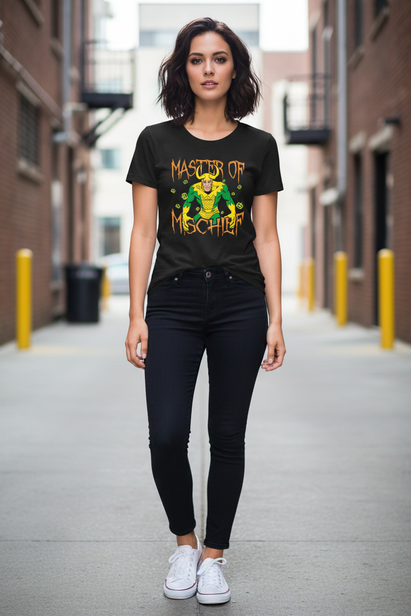 Official Licensed Marvel Loki Mischief Glow Women’s T-Shirt