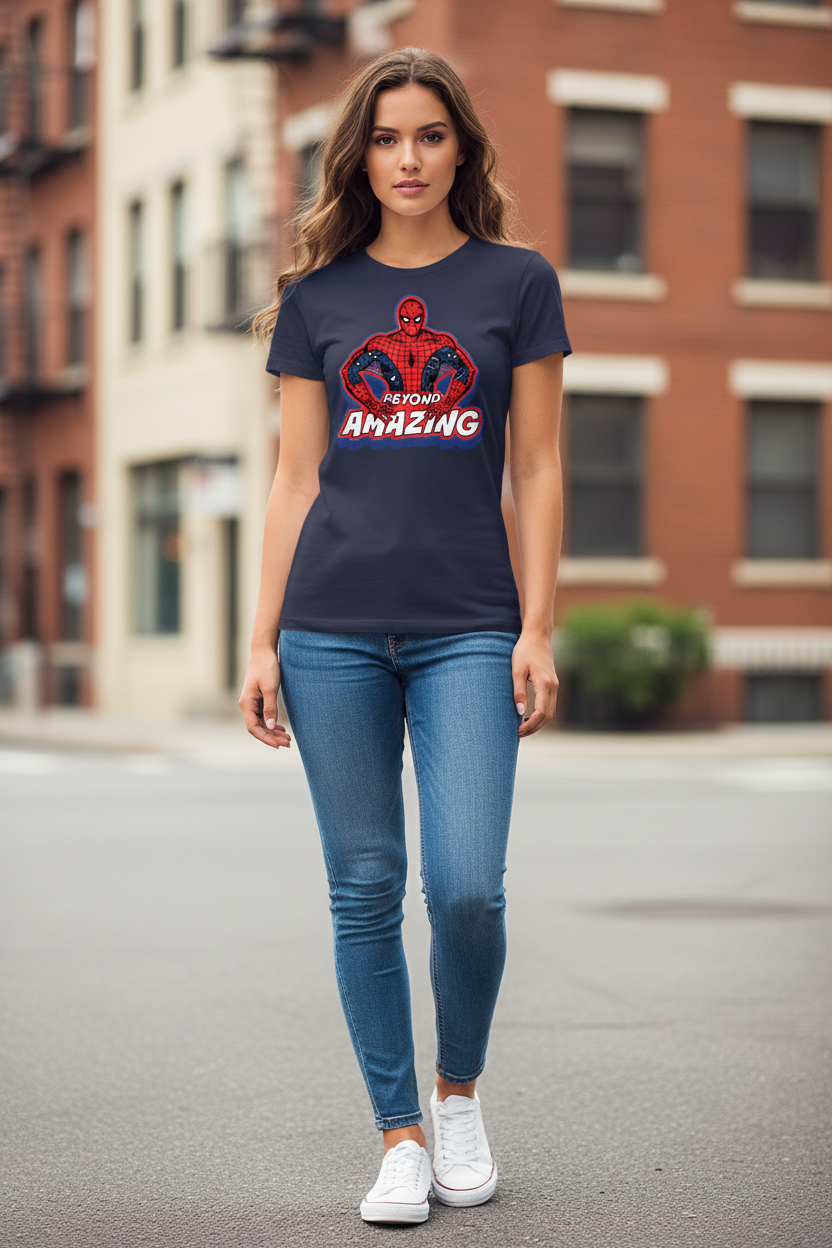 Official Licensed Marvel Spider-Man Beyond Amazing Spidey Pose Women’s T-Shirt