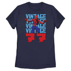 Official licensed Marvel Spider-Man Vintage 77 women’s t-shirt featuring a retro 1977 Spider-Man graphic.